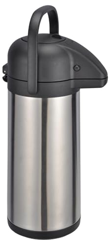 Thermoskanne 3 Liter Pumpkanne Kaffee Teekanne Warmhalte Airpot Isolierkanne Doppelwandig Getränkespender Kaffeekanne Thermo Isolierflasche mit Pumpe Edelstahl Für Camping Unterwegs Getränkekühlung