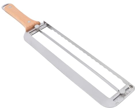 BAFOVY levain dentelé, Couteau à Bagel en Acier Inoxydable de qualité Supérieure pour Pain Fait Maison, épaisseur Réglable, Idéal pour Trancher des Baguettes et des Pains Rustiques