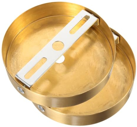 OATIPHO Piastra di Fissaggio per Lampadario in Rame 2 Pezzi, Base di Montaggio per Soffitto Elegantemente Vintage, Facile Installazione DIY per Arredamento Casa