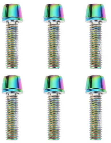 AS Axis Spindleon 6pcs M5*18mm Bicycle Handle Bar Screw Stainless Steel Titanium Plated for Mountain Bikes Road Bikes Folding Bikes