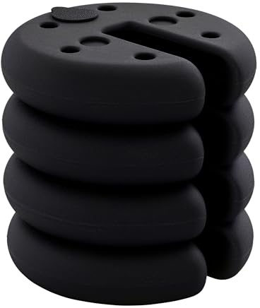 Outsunny Pavillon Standfuß 4 STK. befüllbares Gewicht Pavillongewicht bis 5 kg Gewichte für Pavillon Beschwerer für Pavillons Partyzelt Ø25 x 6 cm Schwarz