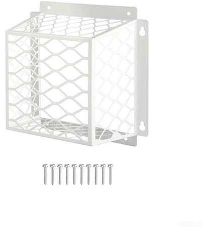 UrbanHui Griglia di protezione per uccelli, resistente, in acciaio zincato, per prese d'aria di scarico da 3-4 pollici, colore bianco, 17,8 x 17,8 x 12,7 cm, con viti, protezione esterna (A)