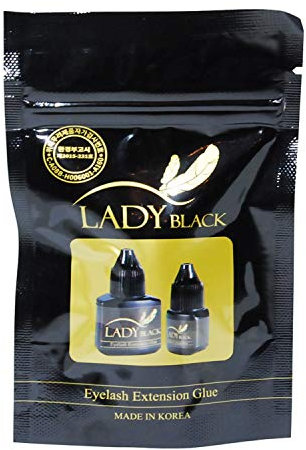Colla per ciglia – Professionale – Tenuta ultra forte – Lunga durata – Varie varietà – Nero – 5 ml (Lady Black)