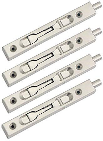 NUZAMA Türriegel, verdeckter Türriegel, Sicherheitshebel, gebürsteter Edelstahl, 15 cm lang, 4 Stück (2 Paar)