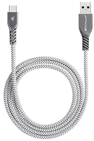 TECHGEAR USB C Câble Chargeur (1m) pour Appareils USB Type C Samsung Tab A8 10.5, Tab A7 Lite 2021, Tab A7 10.4, Tab S7 FE/Plus, Tab S8, Tab S6 Lite, tablette Lenovo Tab P11 Plus, M10/Plus [Argent]
