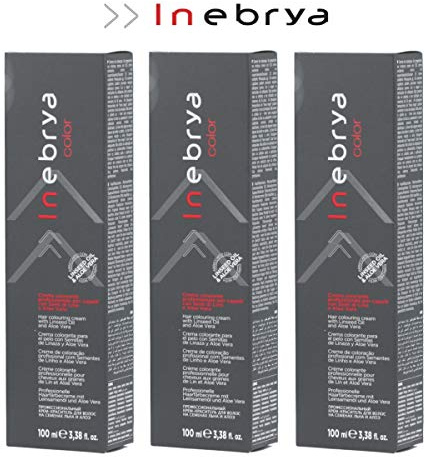 3x Inebrya Color - 6.0 Biondo Scuro - Crema Colorante per Capelli - 100 ml