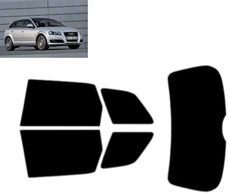 Passgenaue Tönungsfolie für-Audi A3 5-Türen 2008-2012 Heck/Seitenscheiben (05% Tiefschwarz)