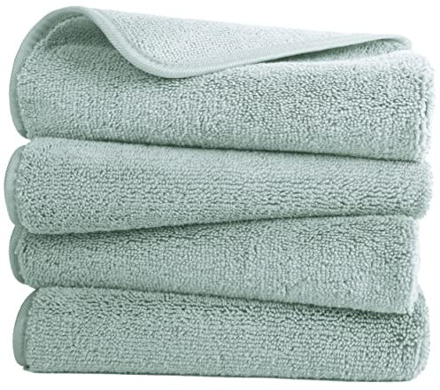 Polyte - Premium-Mikrofaserhandtuch - fusselfrei & schnelltrocknend - Hellgrün - 40 x 76 cm - 4 Stück