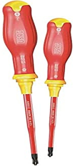 USAG U00910125 Serie giraviti Slim isolati 1000V con Impronta combinata Phillips, Rosso