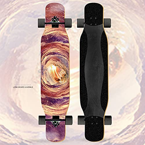 Longboards Kinder 47 Zoll Fancy Street Dance Board Old School Pinsel Street Anfänger Skateboards,Mädchen Jungen Erwachsene Profis Vintage Surfing Special Edition Skate Board,Grün