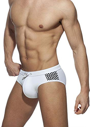 UXH Slip de bain rembourré pour homme - Pour bain de soleil, surf et plage, blanc, X-Small