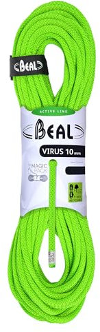 Beal Virus 10.0 Mm 70 M Grün - Vielseitiges zuverlässiges Allround Kletterseil, 70m, Größe 70 m - Farbe Solid Green