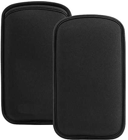 2 Pieces Cell Phone Sleeve Case Pouch for iPhone 16 Plus 17 Pro Max 16 15 Pro Max Samsung Galaxy S25 Ultra S24 Ultra S23 FE A15 A17 A16 A25 A35 A26 A36 Black Universal, Slim, Neoprene, Shock Proof