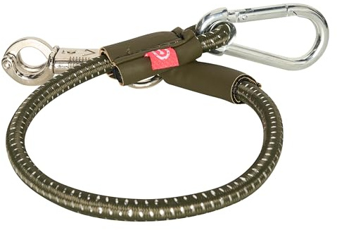 Imperial Riding Elastischer Traileranbinder, mit Panikhaken und Karabiner, 60cm, Olivgrün