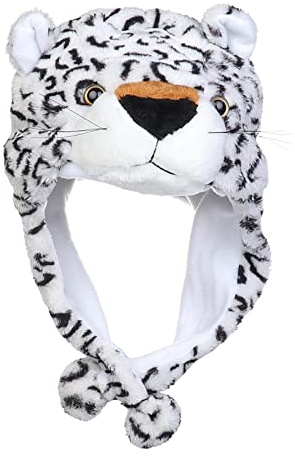 JK Home Bonnet Animaux Chapeau Ski Peluche Adulte Enfant Tigre Blanc #A