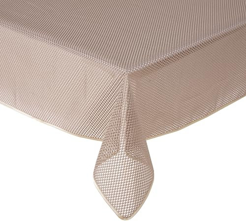 Gartentischdecke Tischdecke Weichschaummaterial Karo einfarbig rutschfest wetterfest 7 Farben und Größen Beige 130x220 cm eckig