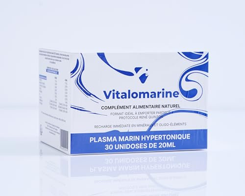 Plasma Marin 100% Naturel Hypertonique - 750 ml - Bouteille en Verre Bleue Cobalt - Capté dans le parc naturel de Cabo de Gata, Almería (Mer d'Alboran) Eau de mer - VitalOmarine (750 ml)