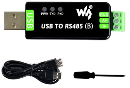 Waveshare Industrial USB to RS485 Bidirectional Converter Onboard Original CH343G and SP485EEN Chips, ESD and TVS Protection Circuits, Supports Mac/Linux/Android/WinCE/Win11/10/8.1/8/7/XP