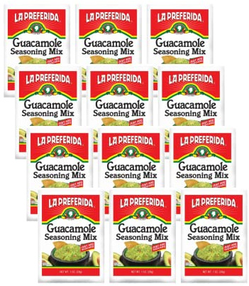 La Preferida Guacamole Seasoning Mix (The Secret to Perfect Homemade Guac) Just Add 2 Avocados, No Prep Required. Crowd-Pleasing Dip in Minutes, 1oz pkt. (Pack of 12)