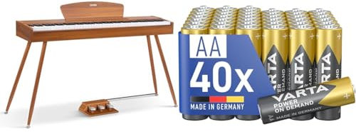 Donner DDP-80 E-Piano 88 Tasten Gewichtet Klavier & VARTA Batterien AA