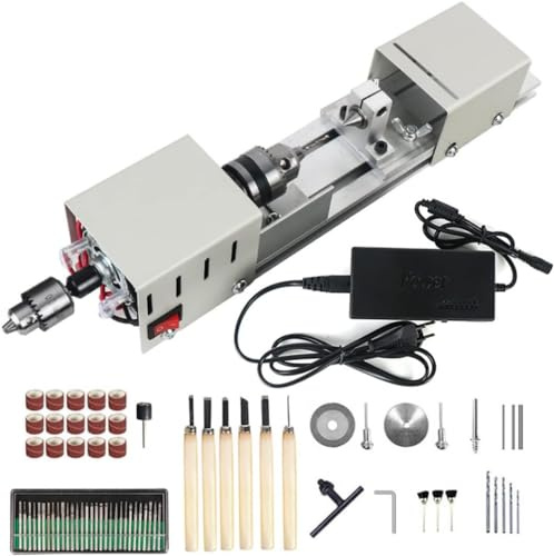 YIJIEHH Wood Turning Lathes,Mini Lathe Beads Polisher Machine DIY CNC Machining for Table Woodworking Wood DIY Tool Lathe Standard Set