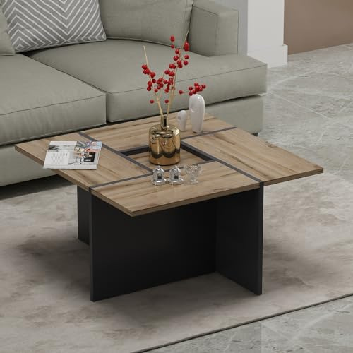 Homidea Silva Couchtisch – Moderner Wohnzimmertisch - Kaffeetisch - Beistelltisch in trendigem Design (Eiche/Anthrazit)