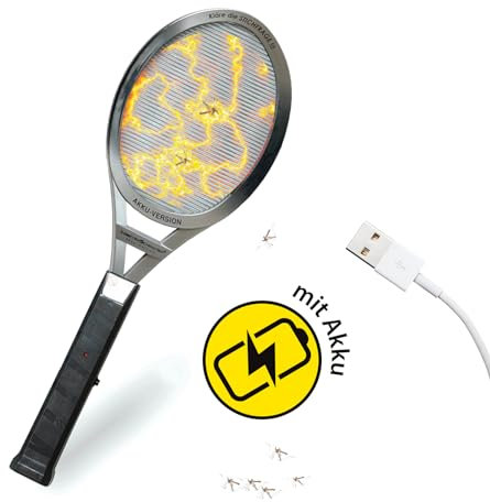 InsektenSchröter elektrische Fliegenklatsche mit Akku elektrisch extra stark Insektenvernichter Fliegenfänger Insect Killer Insekten Schröter 7960 Mückenklatsche inkl. Tragetasche