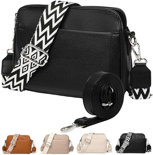Makukke Crossbody Bag Damen, Umhängetasche Handytasche zum Umhängen Kleine Handtasche Damen Moderne Schultertasche PU Leder Tasche mit Kartenschlitz 2 Schultergurt Verstellbar Abnehmbar Schultergurt