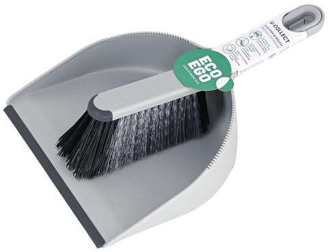 Eco Ego U-Collect Ensemble balayette et pelle à poussière avec combinaison de poils durs et souples
