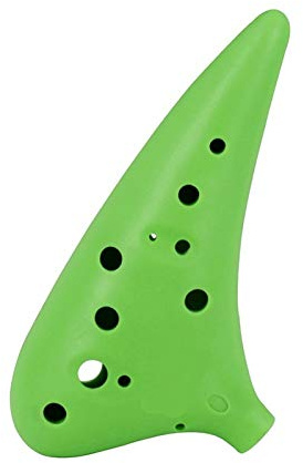 LEIXIUSM 12 Hole Alto C Ocarina Vessel Flute ABS Material with 2 Protective Bags Musical Gift for Beginners(Green)