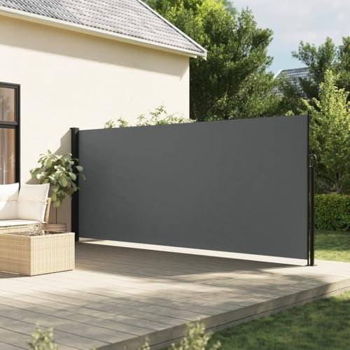 Somanki Seitenmarkise Ausziehbar Anthrazit 160x500 cm, Balkon Markise, Sonnenschutz, Balkon überdachung, Sonnenmarkise, Terrassen-markisen - 4004443