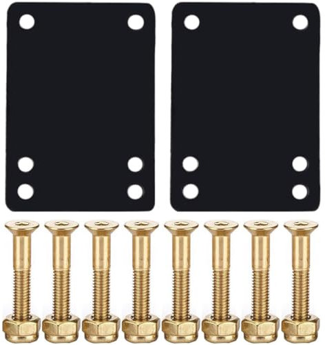 Whyzsjnclg Skateboard Riser Pads Longboard Bridge Dichtung Montage Ersatz Hardware -Schrauben für Roller Cruisers Gold Skate Bolts Set Set