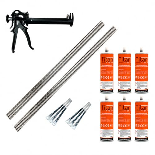 Crack Stitching Helical Bar & Resin Kit - Titan Ties ® (10 Bar, 6 Resin Kit)