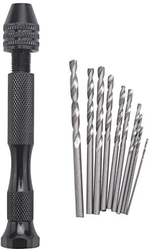 HondoKet Mini trapano a mano in alluminio con mandrino a sgancio rapido + 10 punte elicoidali