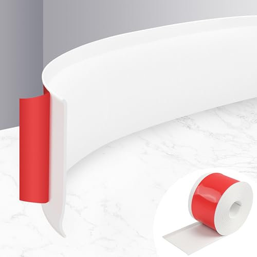 TECDW PVC Battiscopa Morbido, Bordatura Facile da Piegare, Battiscopa Morbido Autoadesivo per Cucina, Bagno, Camera da Letto