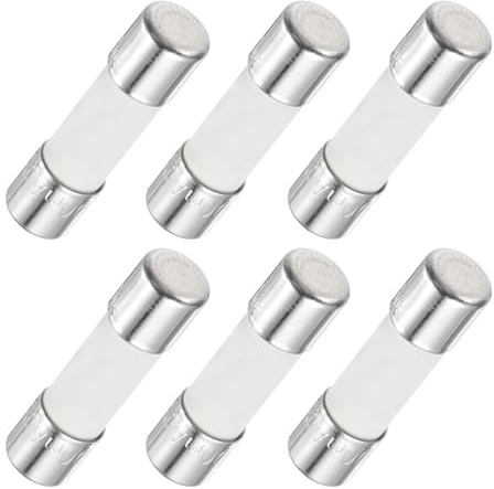 QUARKZMAN 6er Packung Keramik Sicherung 0.2A, Träge Feinsicherung 5x20mm Glassicherung 250V für Lichtern, Elektronik