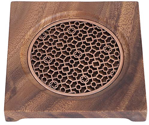 Colchoneta de Tetera, montaña Rusa de Taza de Metal de Madera, Almohadilla de Tetera Cuadrada, montaña Rusa de Tetera Resistente al Desgaste, montaña Rusa de Calor Hueco para