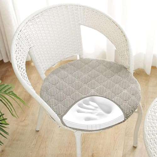 RZYW Rund Stuhlkissen 6er 4er 2er Set Weiche Sitzkissen Rund Waschbar Sitzkissen Stuhl rutschfest Sitzpolster Outdoor Stuhlauflage Bodenkissen für Küche Esszimmer Garten Büro,Grau,4er Set 40cm