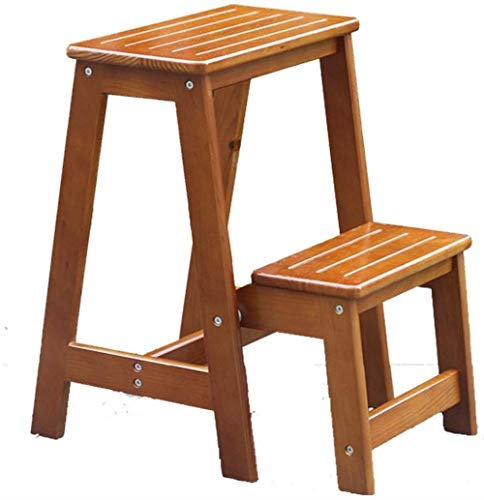 Taburete Plegable de Madera con Escalera para Banco de Zapatos, taburetes de Madera Maciza para el hogar, Taburete portátil con Escalera Ascendente.