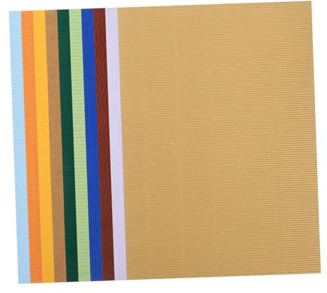NUOBESTY Mixed Color Corrugated Cardboard Sheets for Crafts A4 Size 10 Sheets Pack Multifunctional DIY Paper for Boys and Girls Handmade Art School Projects and Home Use