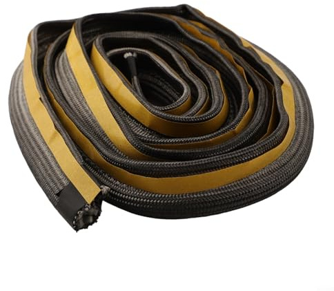 GLFLOW Cuerda de repuesto para estufa de leña, resistente a altas temperaturas, cable sellador de fibra de 10 mm de diámetro, 2 m, color negro (2 metros)