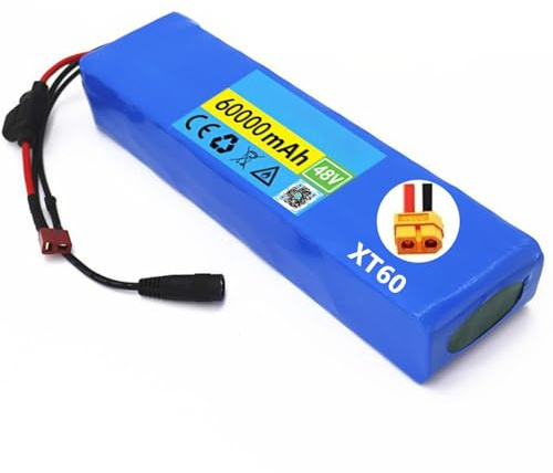 Batterie Lithium Ebike pour Vélo Électrique 48V 60Ah Batteries Rechargeables au Lithium 13S2P pour Moteur Électrique Vélo Scooter Ebike Batterie Lithium-ION XT60 Plug,48V 60Ah