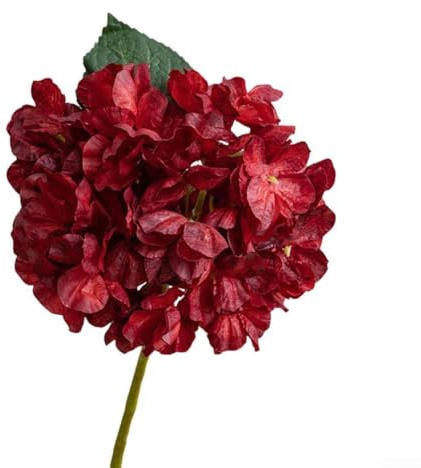 Bouquet di ortensie artificiali con fiori di stoffa a lunga durata per la decorazione della casa, perfetto per aggiungere raffinatezza a vari spazi interni con facile disposizione (rosso)