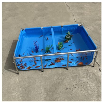 Estanques Elevados para Peces Revestimientos De Lona PVC Estanque Interior/Exterior para Peces Koi Tanque De Agua 750 Galones Acuario con Ventana Transparente(50x40x30cm)