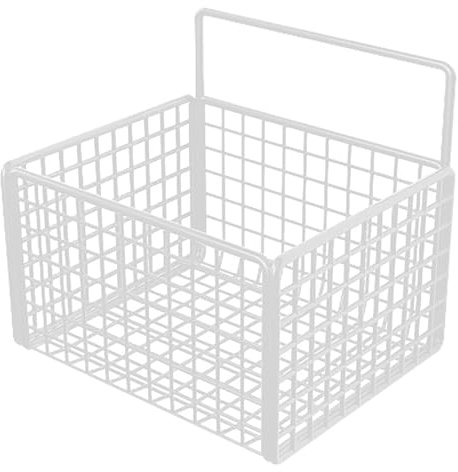 Yosoo Health Gear Hängande Förvaringskorg, Väggmonterad Trådkorg Metall Grid Förvaring Väggarrangör för Kök Mat Skafferi Badrumsorganisation (Vit)