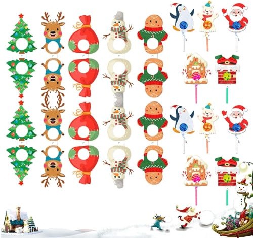 GkgWuxf Christmas Candy Cards - Weihnachts Elch Lollipop Verpackungsdeko - Deko Partyzubehör Für Zuckerhut Schokolade Winter Zuhause Veranstaltung Klassenzimmer Geburtstag Hochzeit Feiertag |
