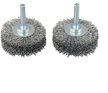 Entgoinggo Brosse métallique pour meuleuse à matrice - Outil rotatif - Tige de 10,2 cm - 50 mm - Acier pour ébavurer et enlever la rouille - Sculpture sur bois