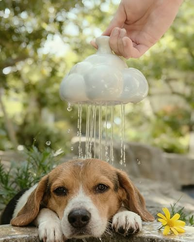 Bonita regadera de cerámica para plantas de interior y exterior, maceta de lluvia con campana, regadera pequeña para decoración de jardín