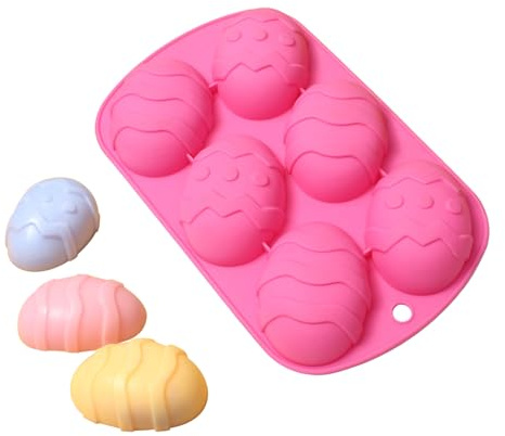 Stampo in Silicone a Forma di di Pasqua,Stampo antiaderente a 6 cavità per scioglimento delle cere | Forme in silicone 3D per cioccolato di Pasqua,per Dolci, Caramelle, Gelatine Fai Da Te