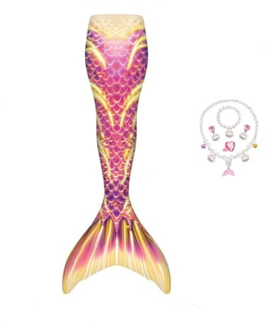 Niedliches Set MäDchenoutfits Pflegeleicht Ideal FüR Pool Und Meer,meerjungfrauenflossemädchen-140